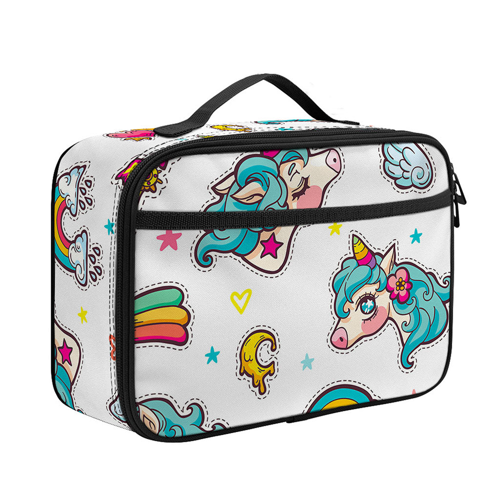 Little Girly Unicorn Pattern Print Portable Lunch Bag
