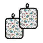 Little Girly Unicorn Pattern Print Pot Holders