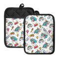 Little Girly Unicorn Pattern Print Pot Holders With Pocket