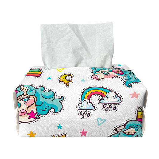 Little Girly Unicorn Pattern Print Rectangle Tissue Box Cover