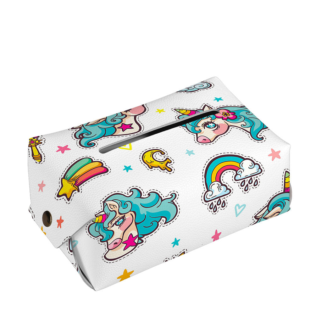 Little Girly Unicorn Pattern Print Rectangle Tissue Box Cover