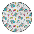 Little Girly Unicorn Pattern Print Round Floor Mat