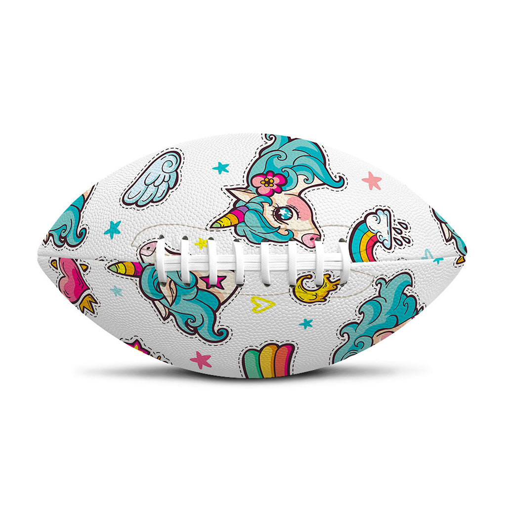 Little Girly Unicorn Pattern Print Rugby Ball