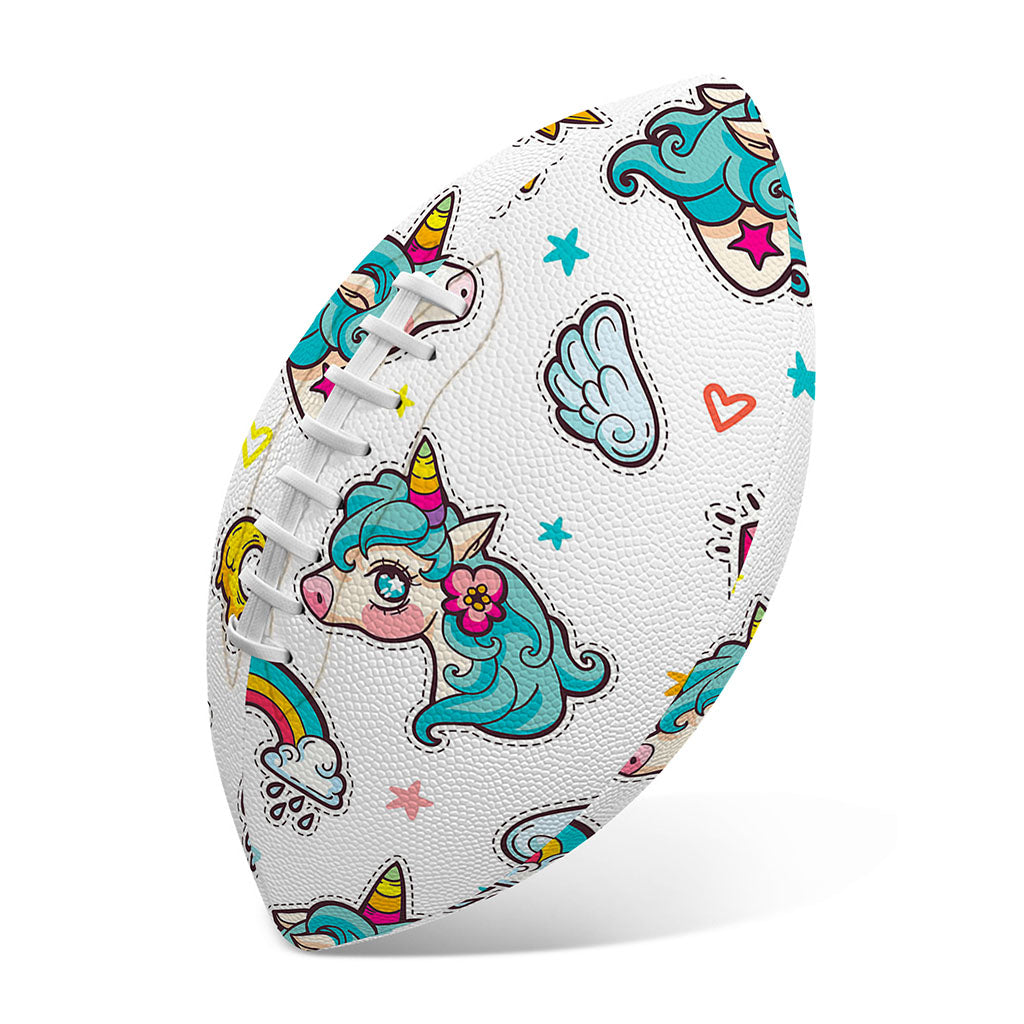 Little Girly Unicorn Pattern Print Rugby Ball
