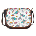 Little Girly Unicorn Pattern Print Saddle Bag