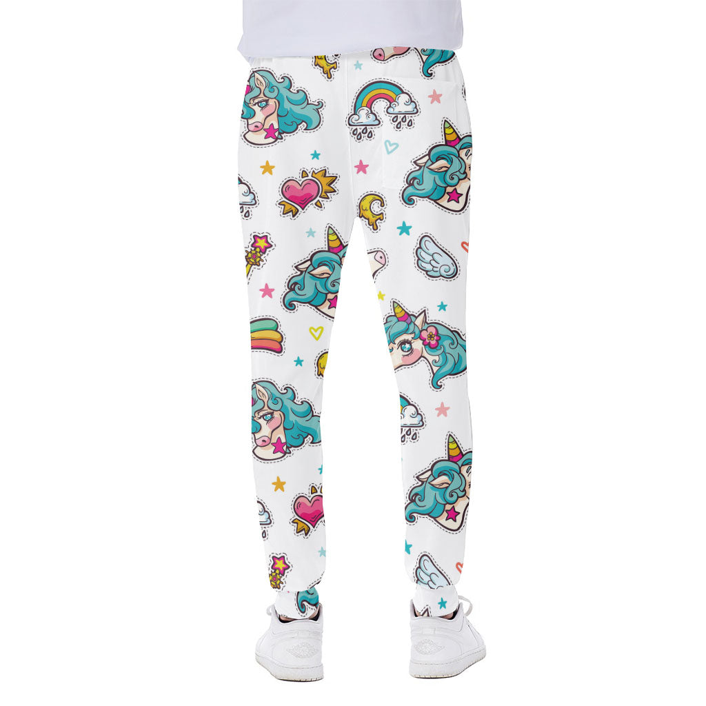 Little Girly Unicorn Pattern Print Scuba Joggers