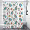 Little Girly Unicorn Pattern Print Shower Curtain