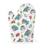 Little Girly Unicorn Pattern Print Single Oven Mitt
