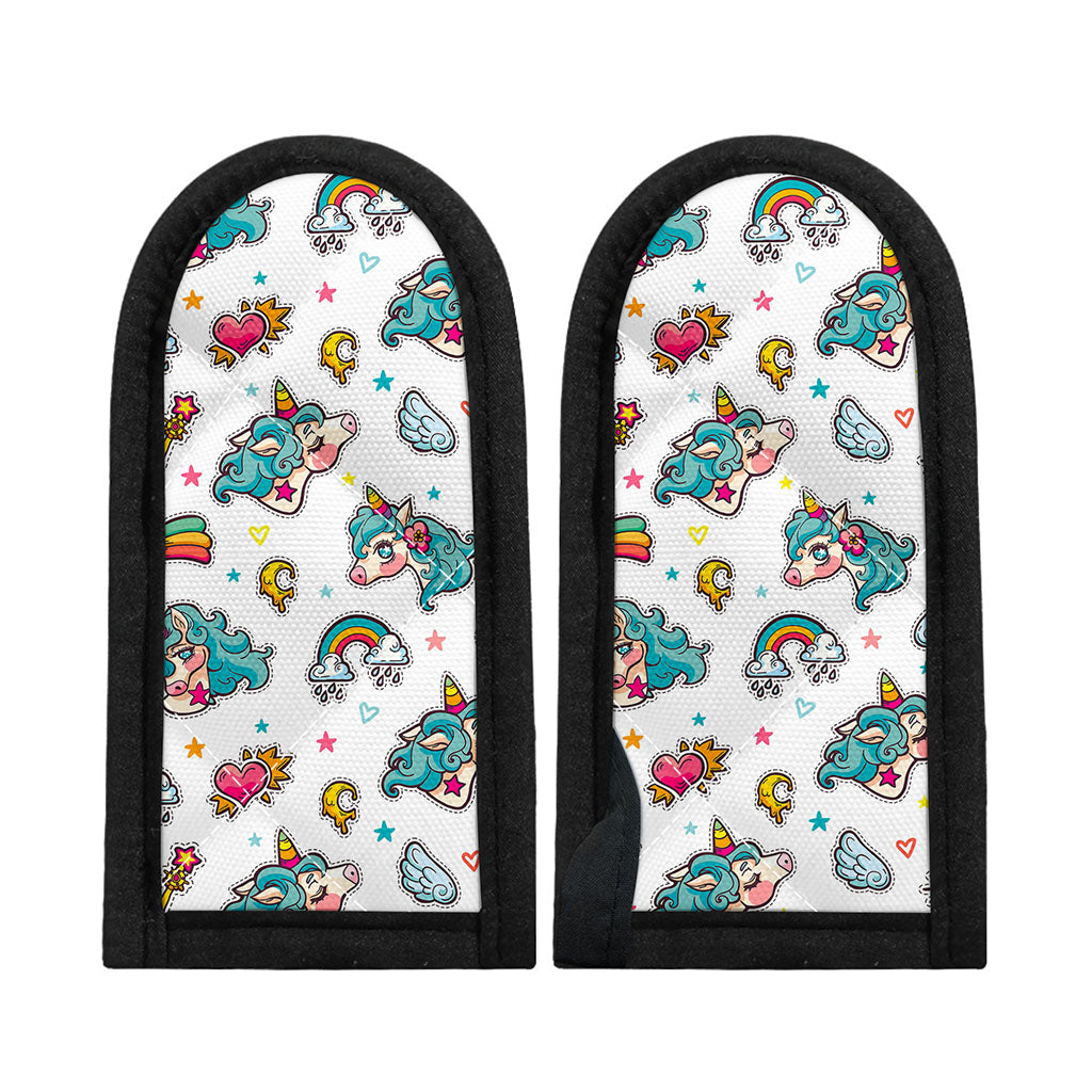 Little Girly Unicorn Pattern Print Skillet Handle Cover