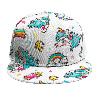 Little Girly Unicorn Pattern Print Snapback Cap