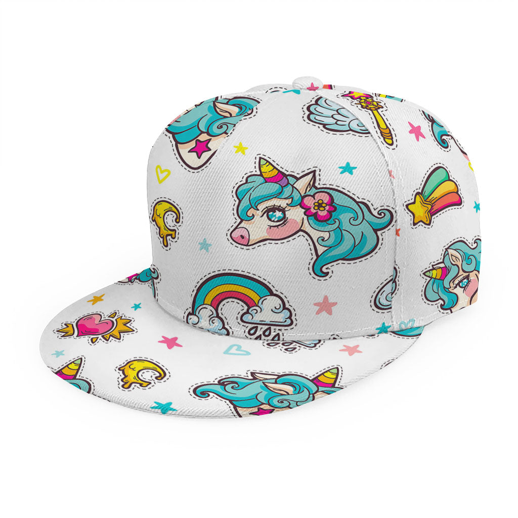 Little Girly Unicorn Pattern Print Snapback Cap