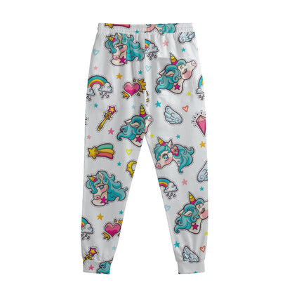 Little Girly Unicorn Pattern Print Sweatpants