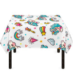 Little Girly Unicorn Pattern Print Tablecloth