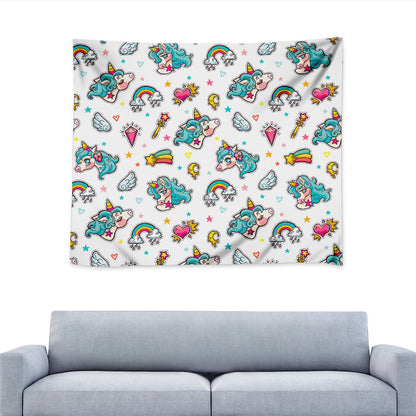 Little Girly Unicorn Pattern Print Tapestry