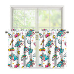 Little Girly Unicorn Pattern Print Tier Curtains