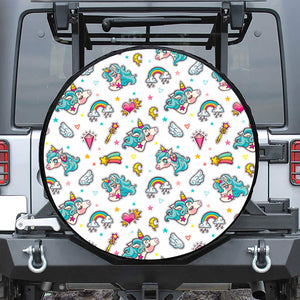 Little Girly Unicorn Pattern Print Tire Cover