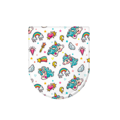 Little Girly Unicorn Pattern Print Toilet Lid Cover