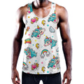 Little Girly Unicorn Pattern Print Men's Workout Tank Top