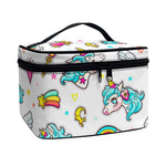 Little Girly Unicorn Pattern Print Travel Makeup Bag