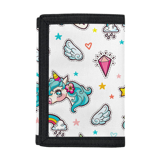 Little Girly Unicorn Pattern Print Trifold Wallet