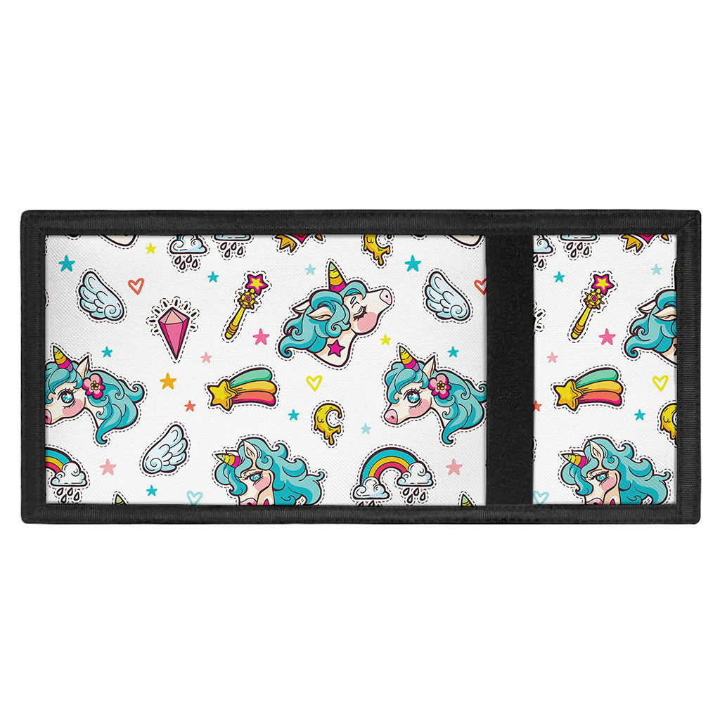 Little Girly Unicorn Pattern Print Trifold Wallet
