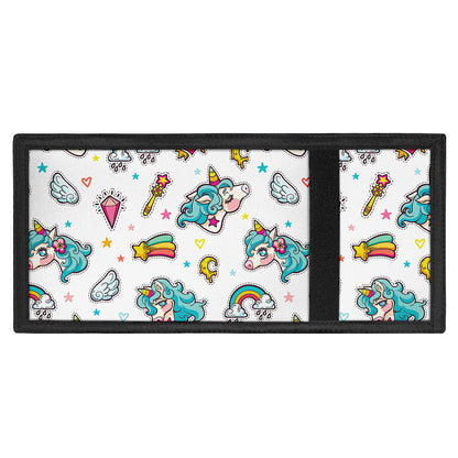 Little Girly Unicorn Pattern Print Trifold Wallet