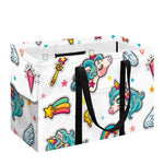 Little Girly Unicorn Pattern Print Utility Tote Bag