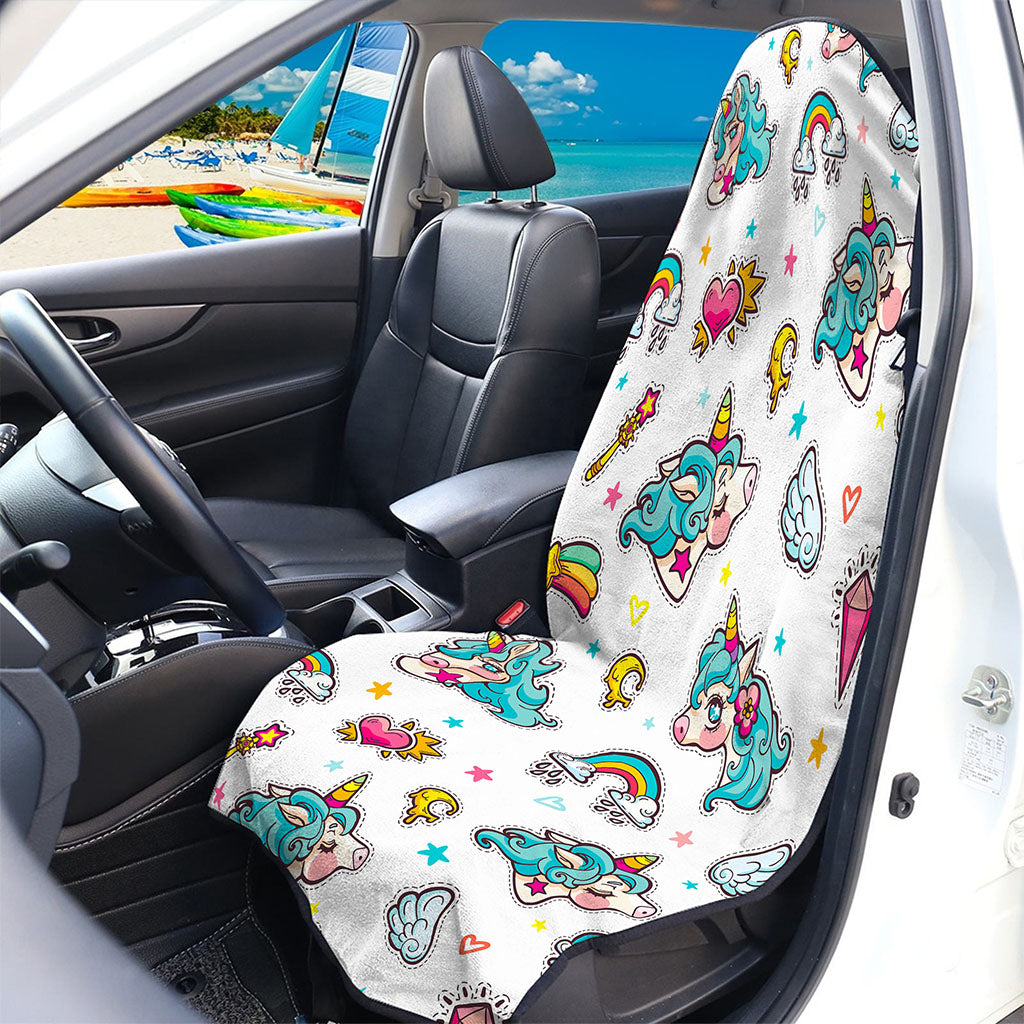 Little Girly Unicorn Pattern Print Waterproof Car Seat Cover