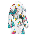 Little Girly Unicorn Pattern Print Women's Bathrobe