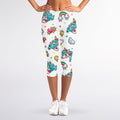 Little Girly Unicorn Pattern Print Women's Capri Leggings