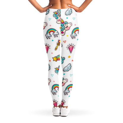 Little Girly Unicorn Pattern Print Women's Leggings