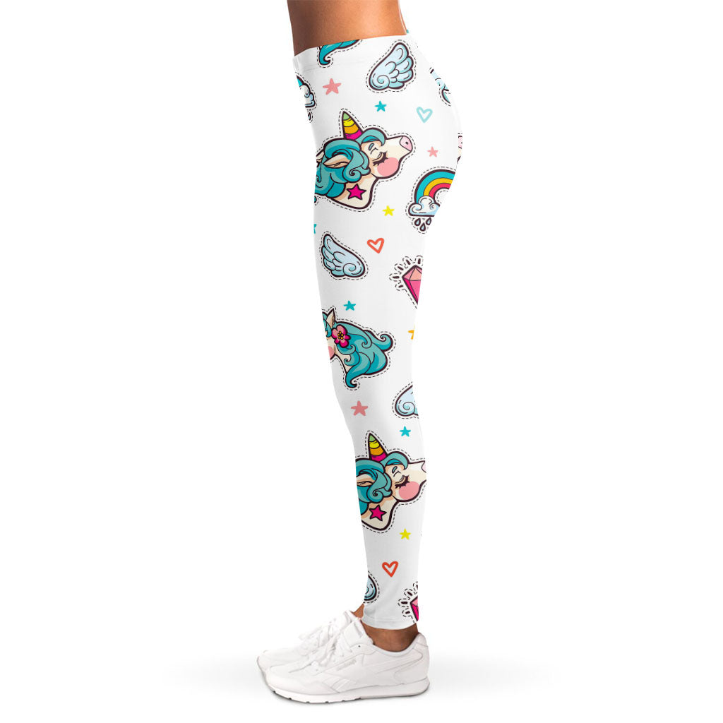Little Girly Unicorn Pattern Print Women's Leggings