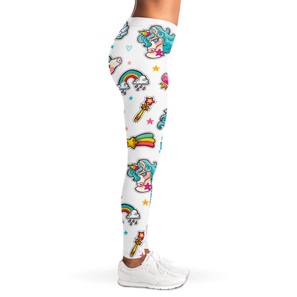 Little Girly Unicorn Pattern Print Women's Leggings