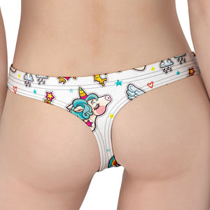 Little Girly Unicorn Pattern Print Women's Thong