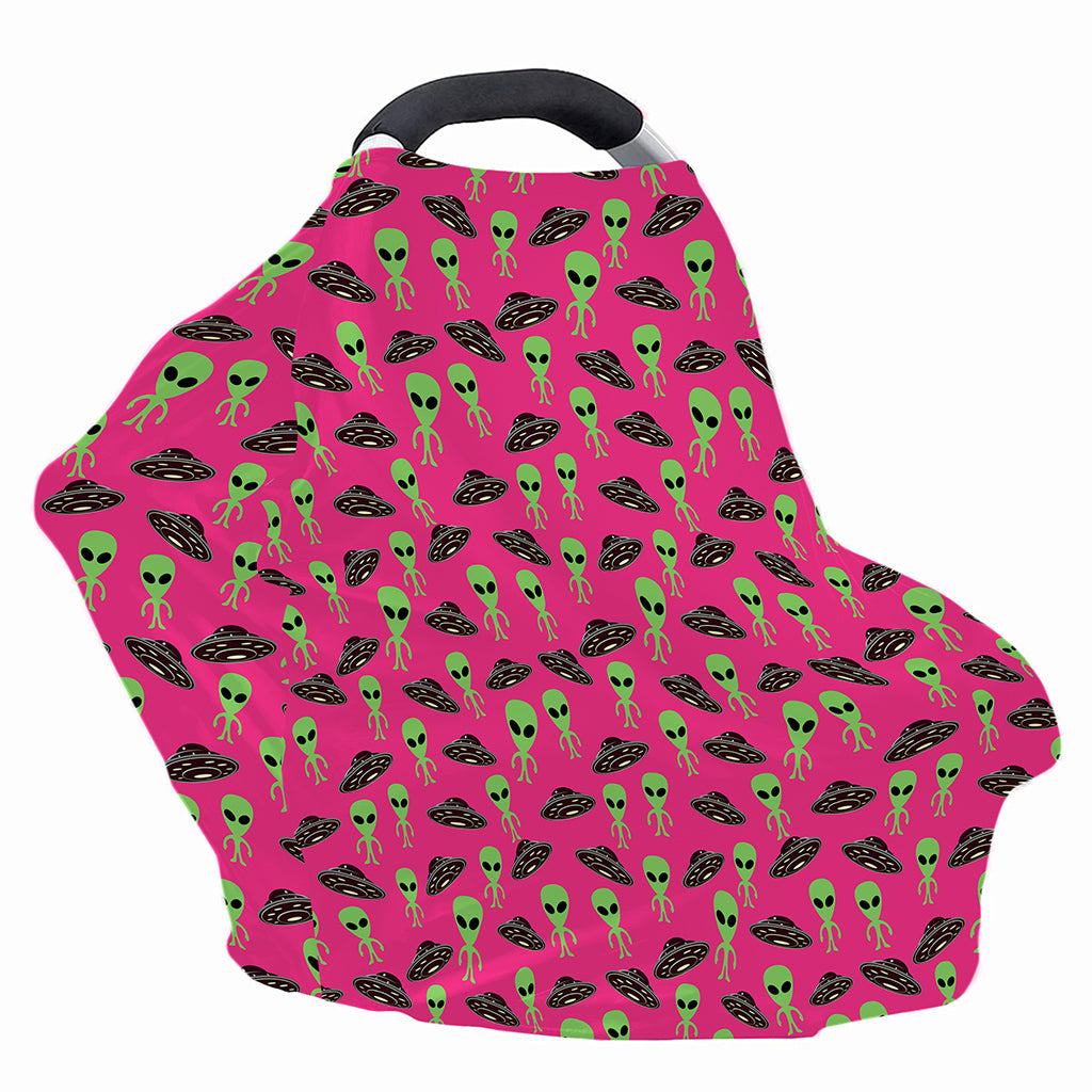 Little Green Alien UFO Print Baby Seat Cover