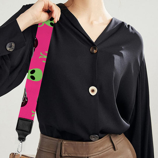 Little Green Alien UFO Print Bag Strap