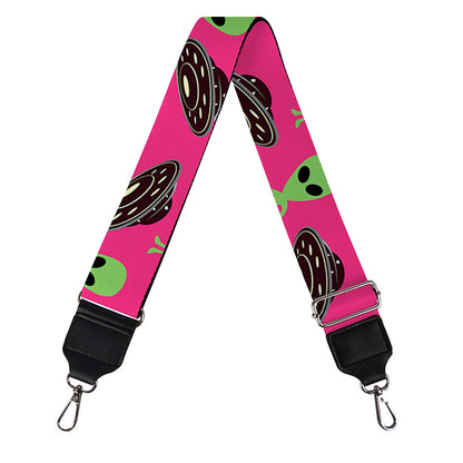 Little Green Alien UFO Print Bag Strap