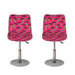 Little Green Alien UFO Print Bar Stool Covers