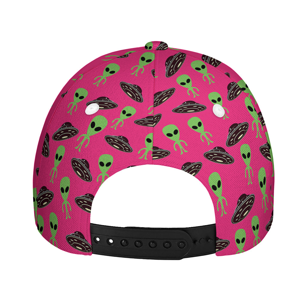 Little Green Alien UFO Print Baseball Cap