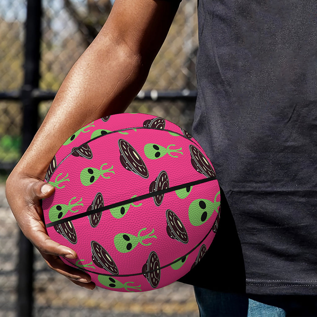 Little Green Alien UFO Print Basketball