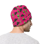 Little Green Alien UFO Print Beanie