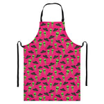 Little Green Alien UFO Print Bib Apron With Pocket