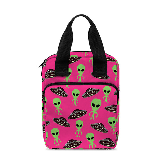 Little Green Alien UFO Print Bible Tote Bag