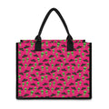Little Green Alien UFO Print Canvas Tote Bag