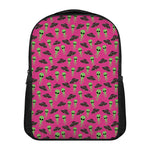 Little Green Alien UFO Print Casual Backpack
