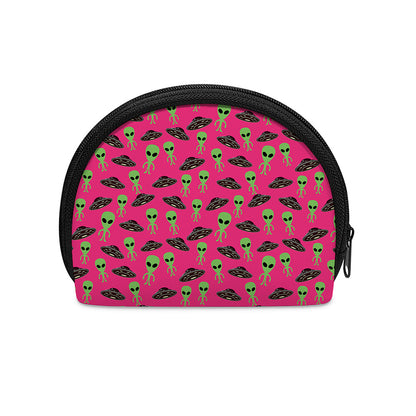Little Green Alien UFO Print Coin Purse