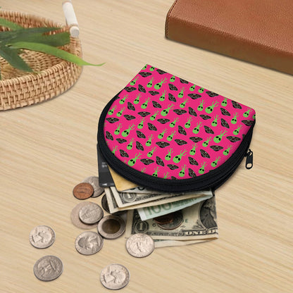 Little Green Alien UFO Print Coin Purse
