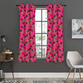Little Green Alien UFO Print Grommet Curtain Panels