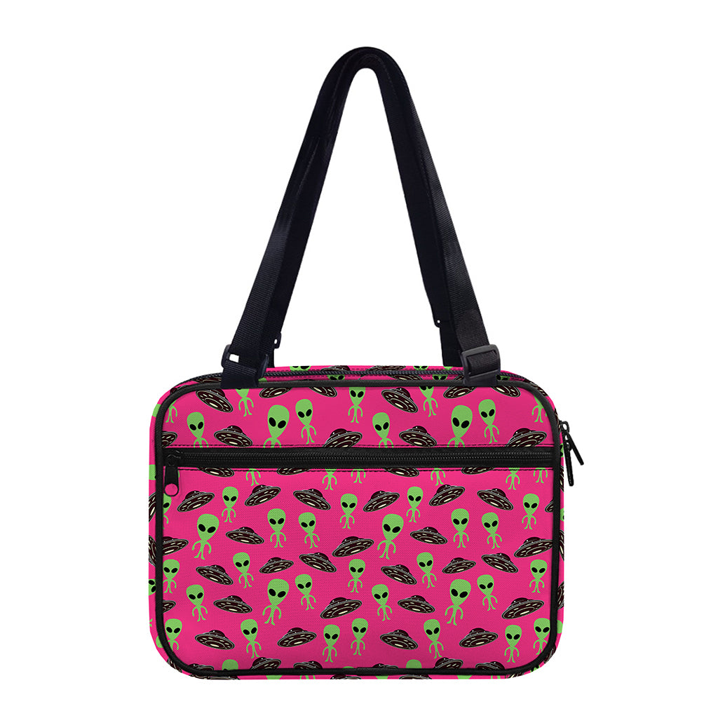 Little Green Alien UFO Print Double Strap Bible Bag