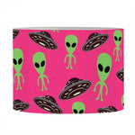 Little Green Alien UFO Print Drum Lamp Shade